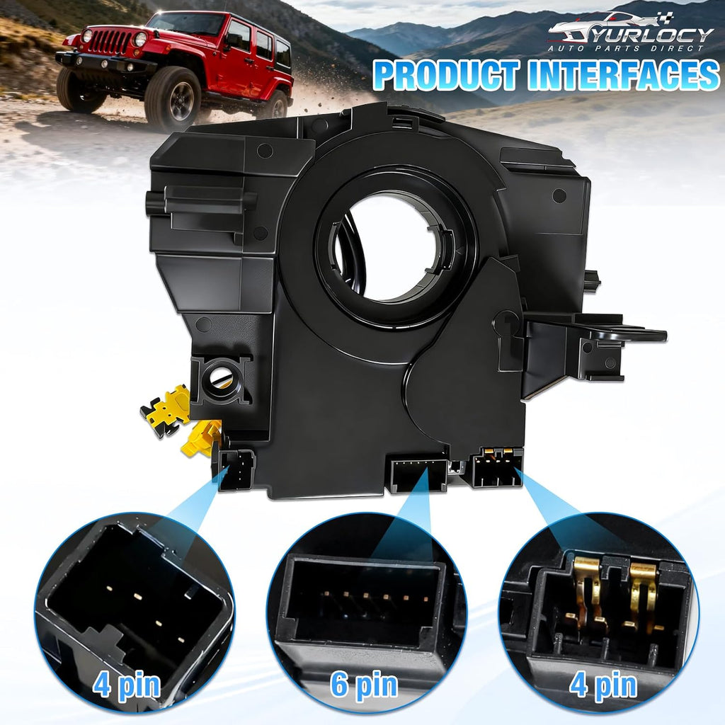 5156106AF Steering Angle Sensor Assembly Steering Wheel Wire Harness Compatible with 2007-2018 Jeep Wrangler JK Compass MK Patriot MK Cherokee WH Replaces 68339336AA 5156106AA