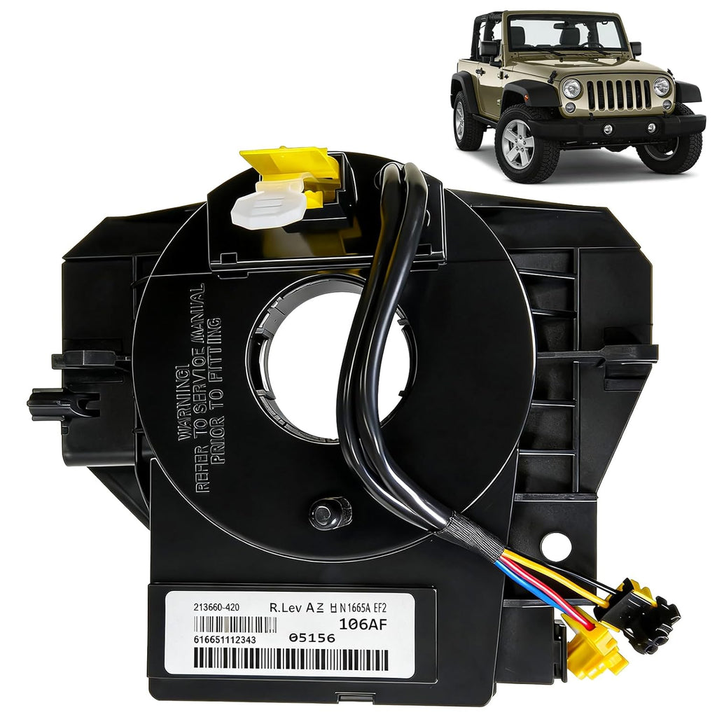 5156106AF Steering Angle Sensor Assembly Steering Wheel Wire Harness Compatible with 2007-2018 Jeep Wrangler JK Compass MK Patriot MK Cherokee WH Replaces 68339336AA 5156106AA