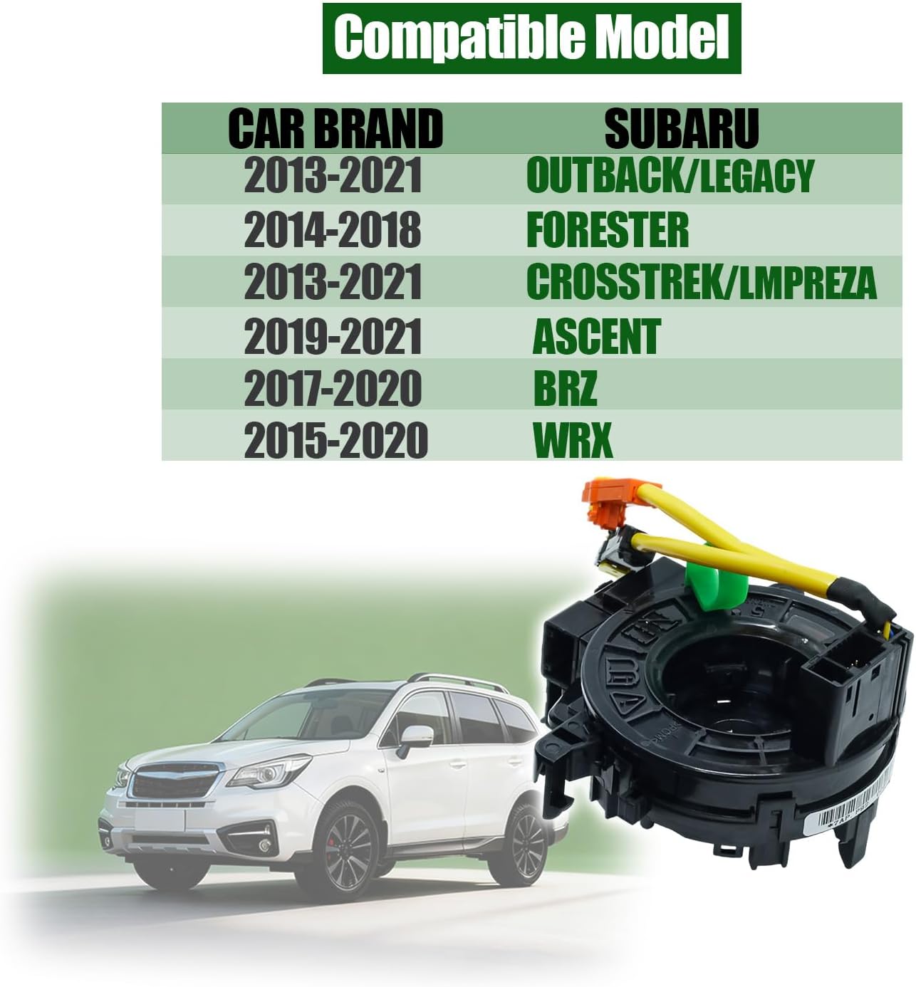 83196-FJ010 Steering Wheel Spiral Cable Wire Fits Subaru Outback/Legacy 2013-2021 Forester 2014-2018 Crosstrek/Impreza 2013-2021 WRX 2015-2020 Ascent 2019-2021 BRZ 2017-2020 Replace FJ030