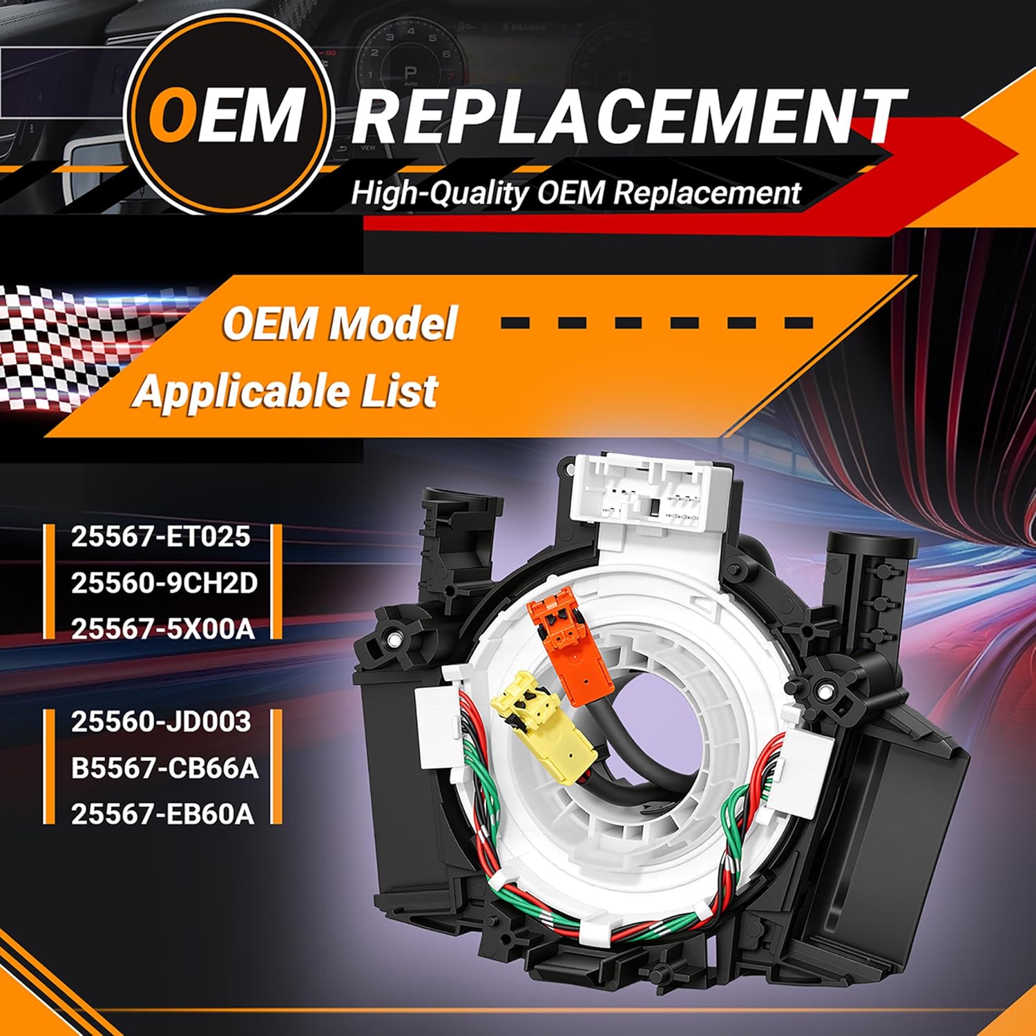 25567-ET025 Replacement 𝐂𝐥𝐨𝐜𝐤 𝐒𝐩𝐫𝐢𝐧𝐠 Wire for Nissan Titan 2004-2015,Rogue 2007-2015,Versa/Sentra 2007-2012,Murano 2003-2007,Maxima/Quest/350Z 2004-2009# B5567-CB66A 25567-5X00A