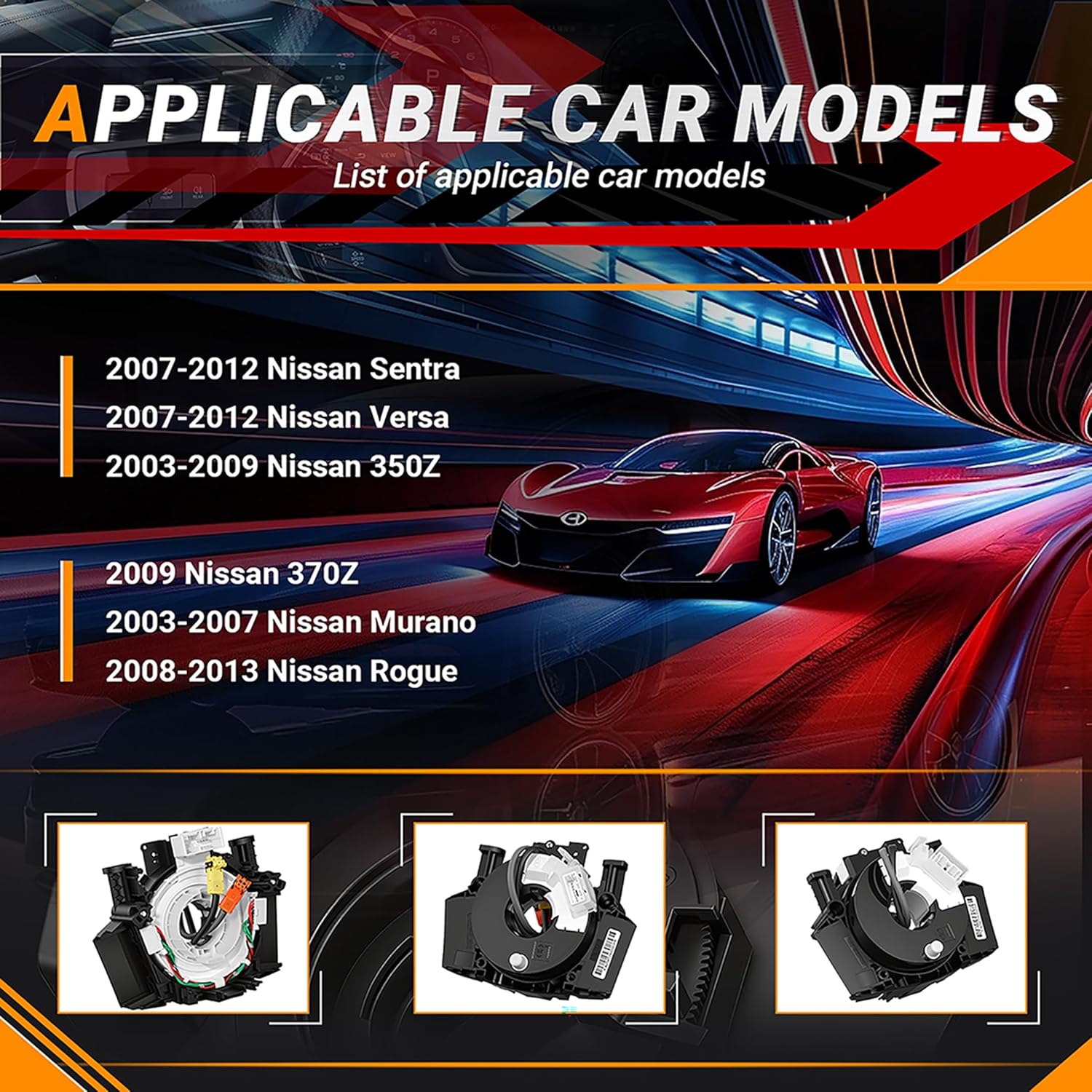 25567-ET025 Replacement 𝐂𝐥𝐨𝐜𝐤 𝐒𝐩𝐫𝐢𝐧𝐠 Wire for Nissan Titan 2004-2015,Rogue 2007-2015,Versa/Sentra 2007-2012,Murano 2003-2007,Maxima/Quest/350Z 2004-2009# B5567-CB66A 25567-5X00A