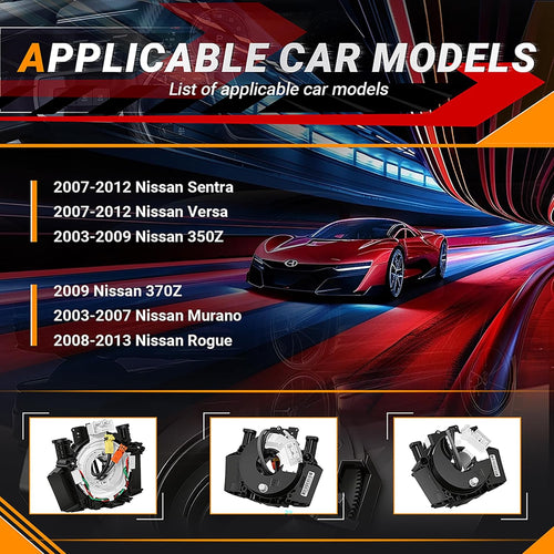 25567-ET025 Replacement 𝐂𝐥𝐨𝐜𝐤 𝐒𝐩𝐫𝐢𝐧𝐠 Wire for Nissan Titan 2004-2015,Rogue 2007-2015,Versa/Sentra 2007-2012,Murano 2003-2007,Maxima/Quest/350Z 2004-2009# B5567-CB66A 25567-5X00A